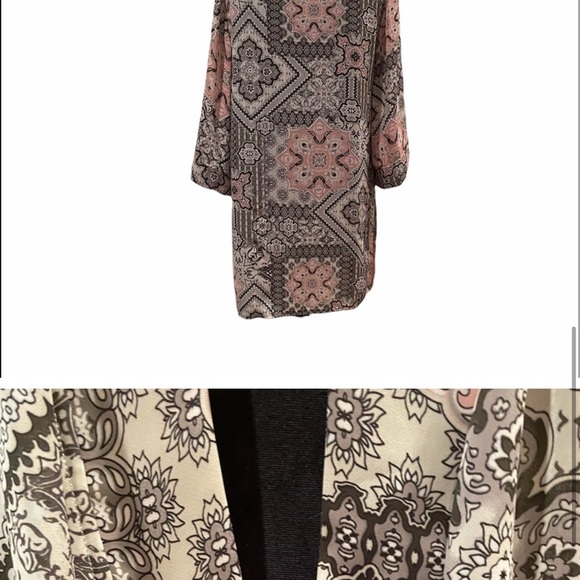 Tahari bohemian fairycore pink lightweight patterned kimono size small - medium - Picture 6 of 11